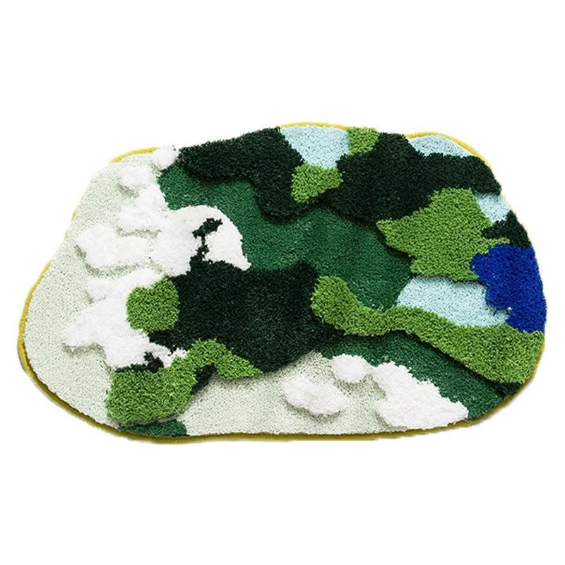 Casual Elegant Floral Flocking Polyester Carpet Bathing