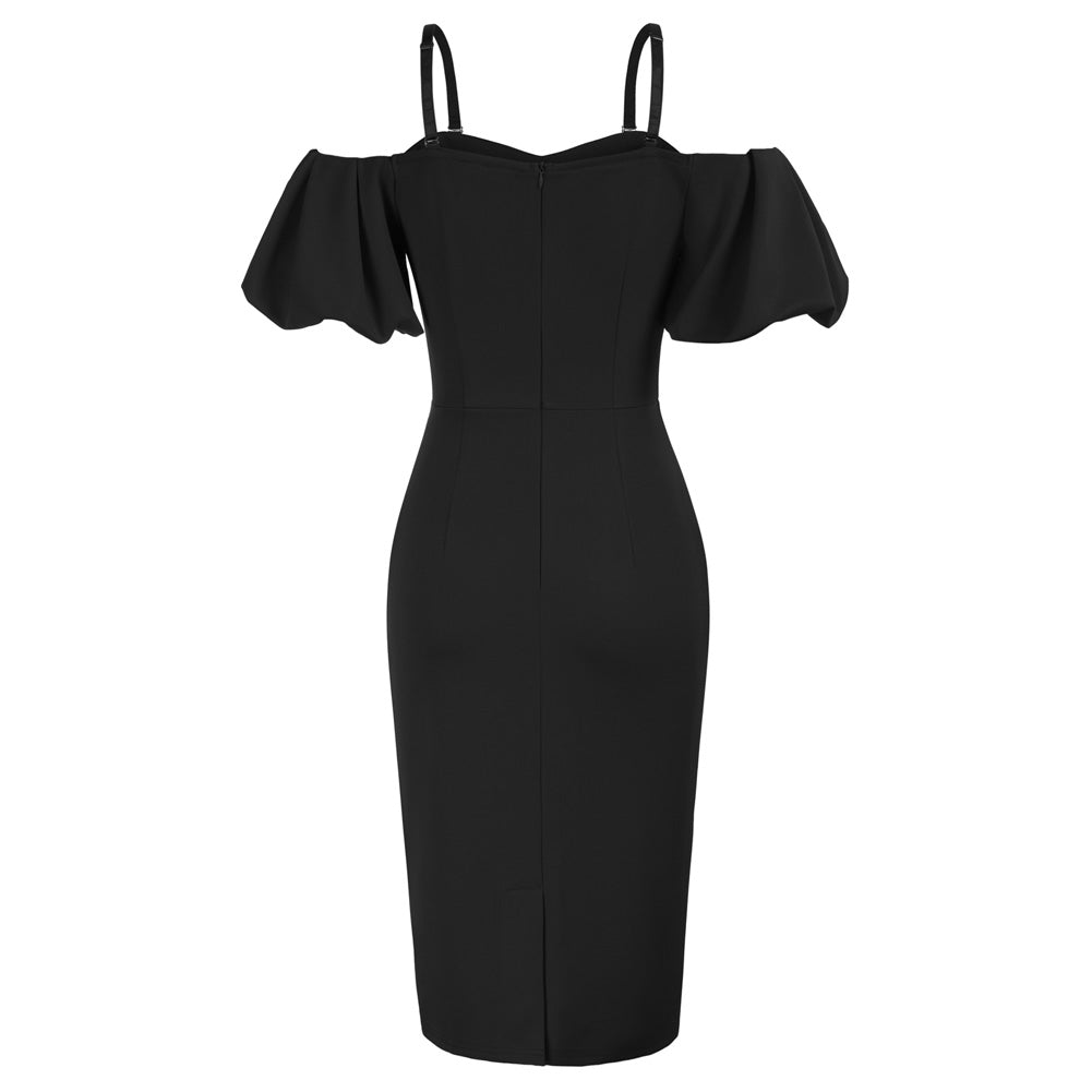 Two-Way Ruched Dress Spaghetti Straps Off-Shoulder Bodycon Slip Dress