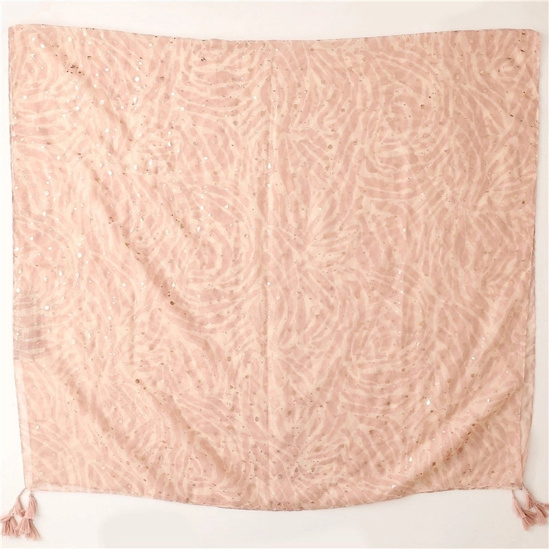Women's Fashion Color Block Voile Polyester Winter Scarves