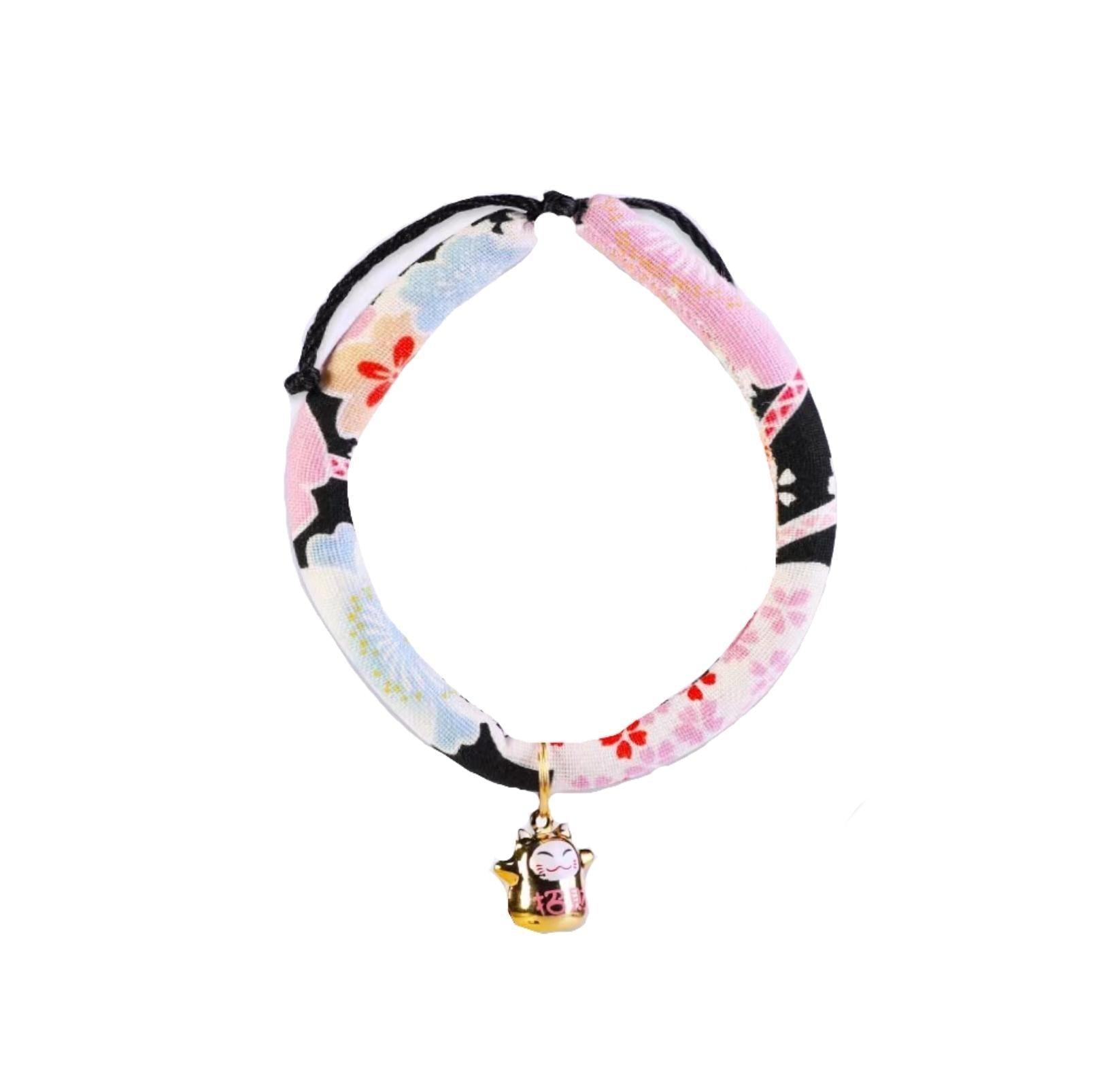 Waves And Flowers Pet Collar
