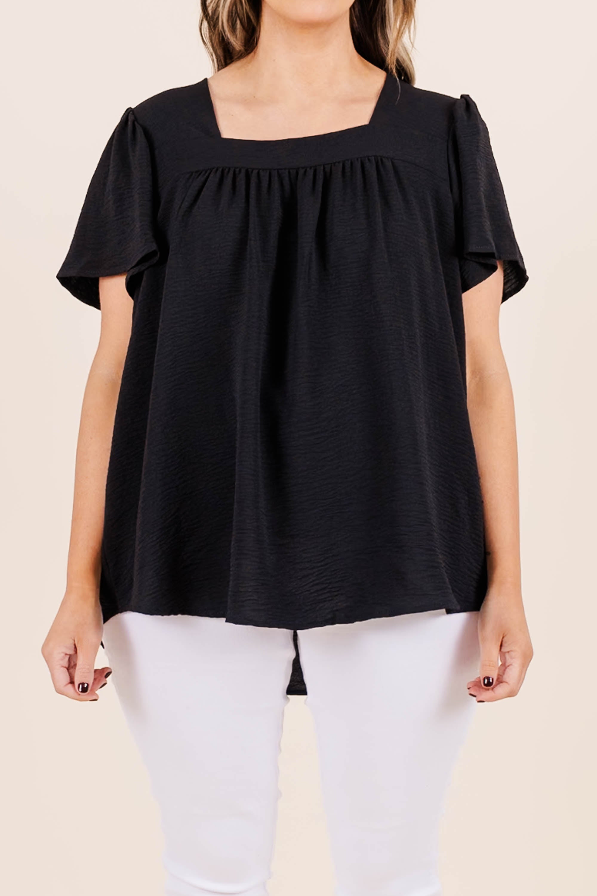 I See You All Over Me Top. Black