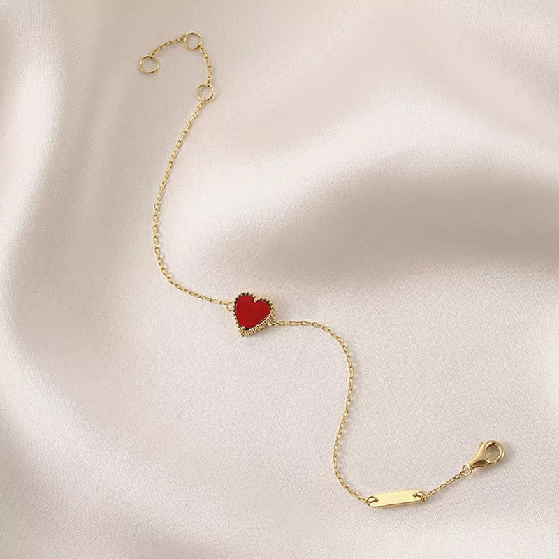 S925 Dainty Heart Chain Bracelet
