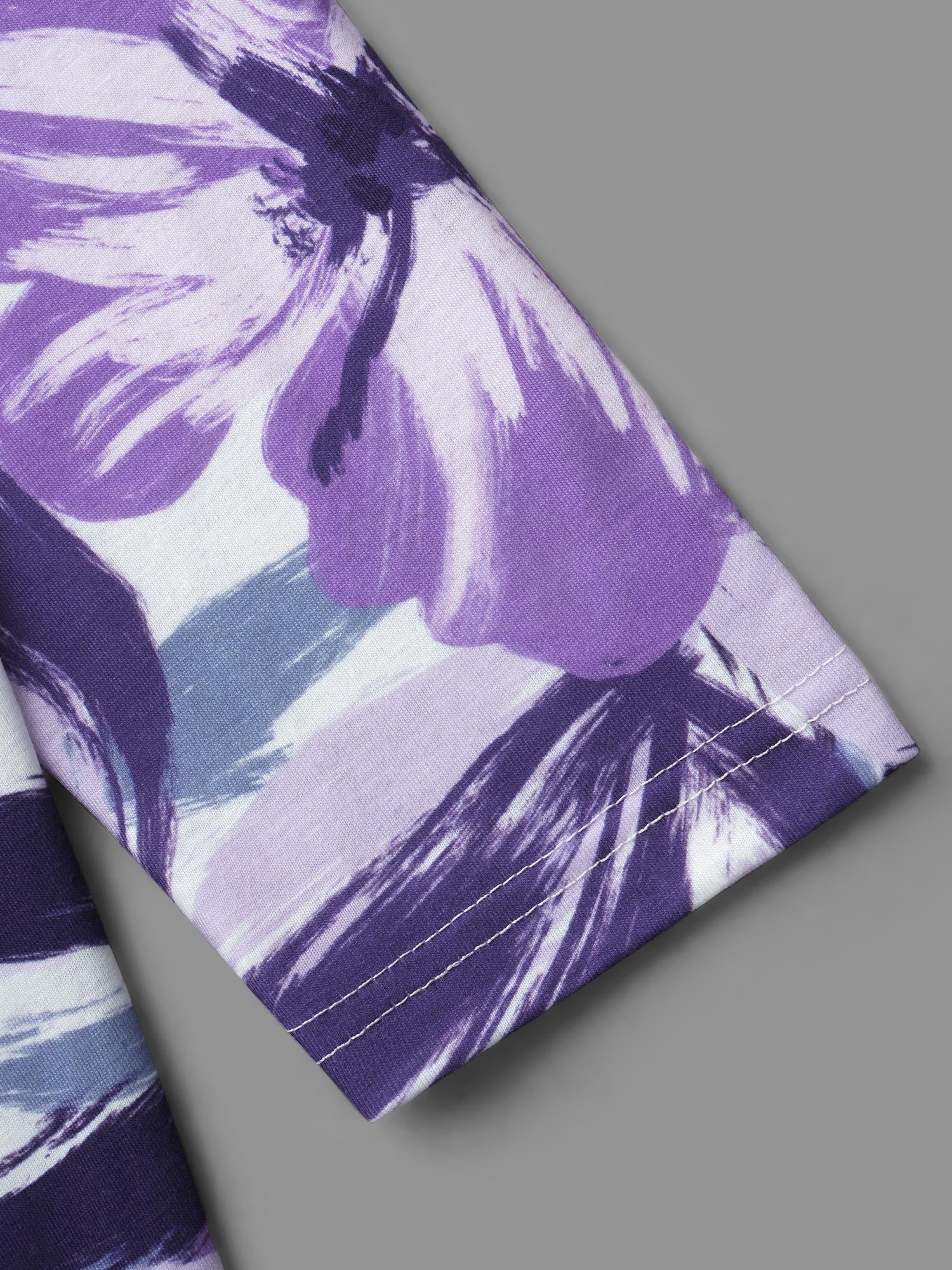 Watercolor Floral Boat Neck Batwing Sleeve Top