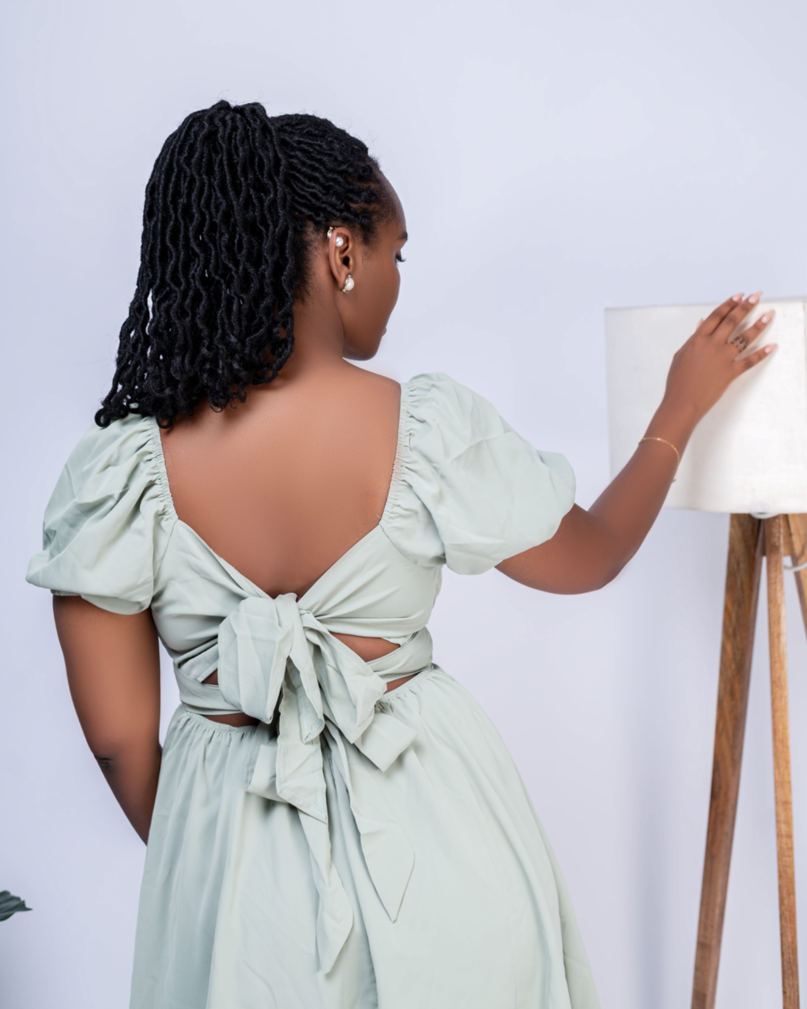 Green Back Tie Dress