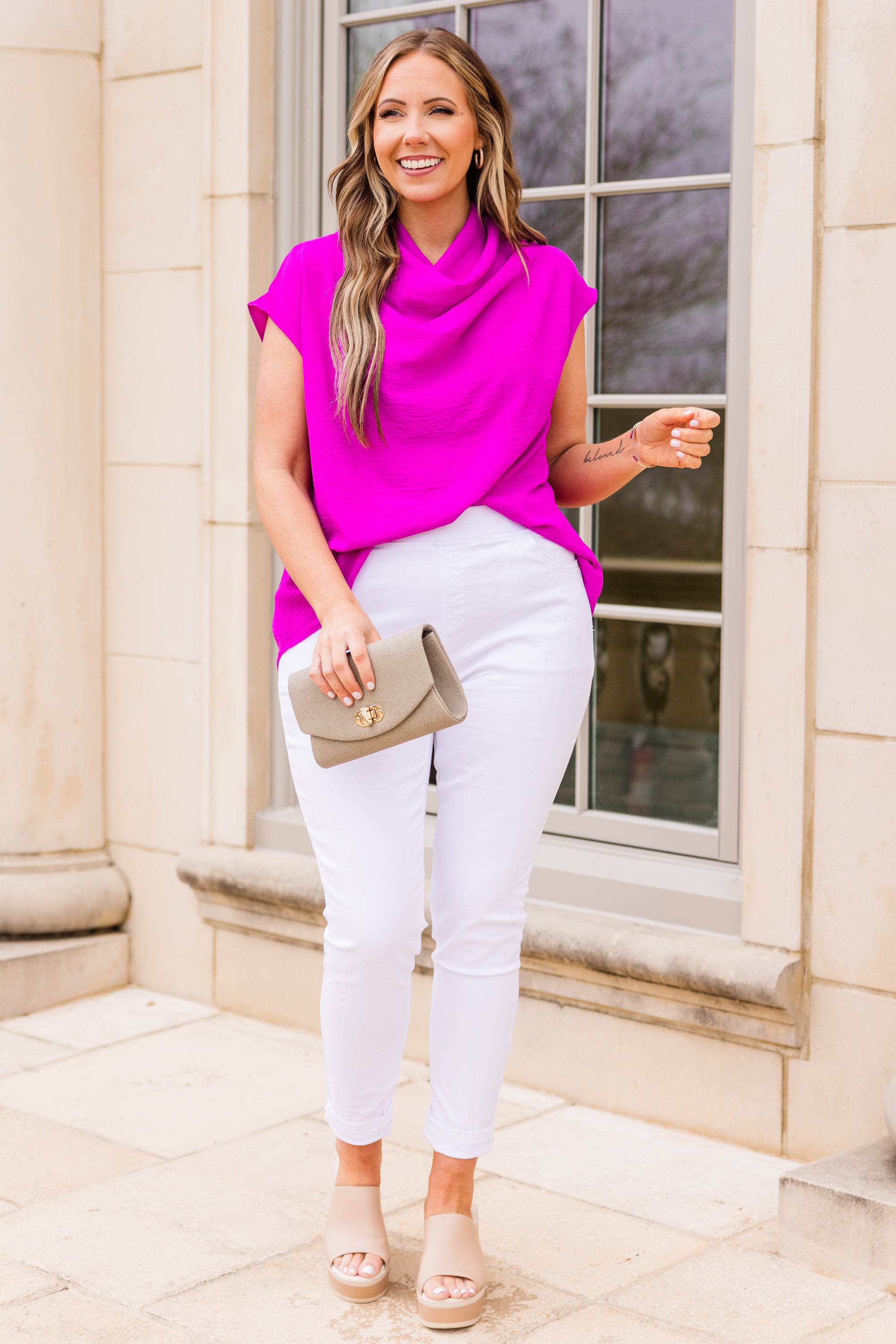 Without A Second Thought Top. Magenta