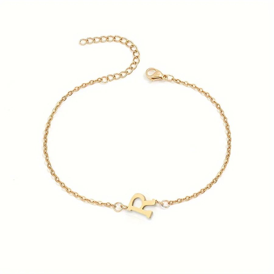 Dainty Feminine Letter Initial Chain Bracelet