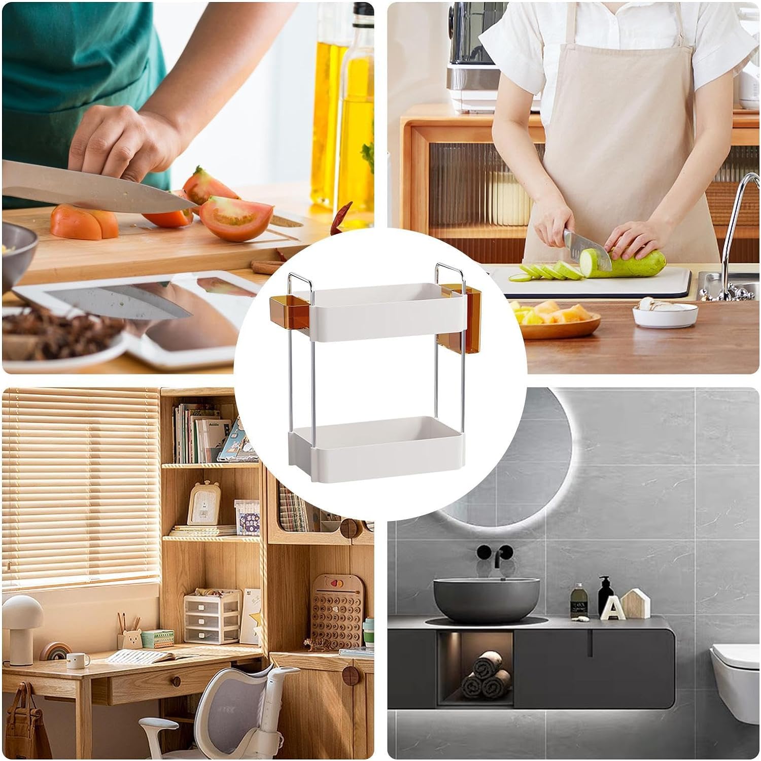 Cosmetic Stationery Double Layer Space Saving Desktop Storage Organizer