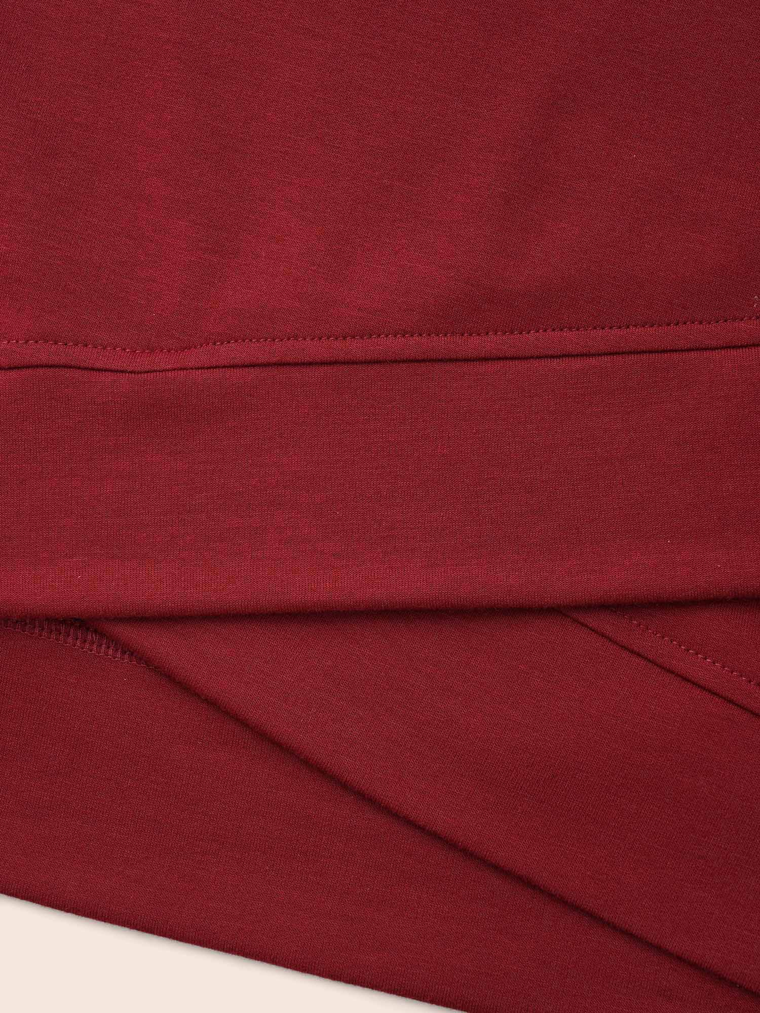 Overlapping Hem Round Neck Sweatshirt