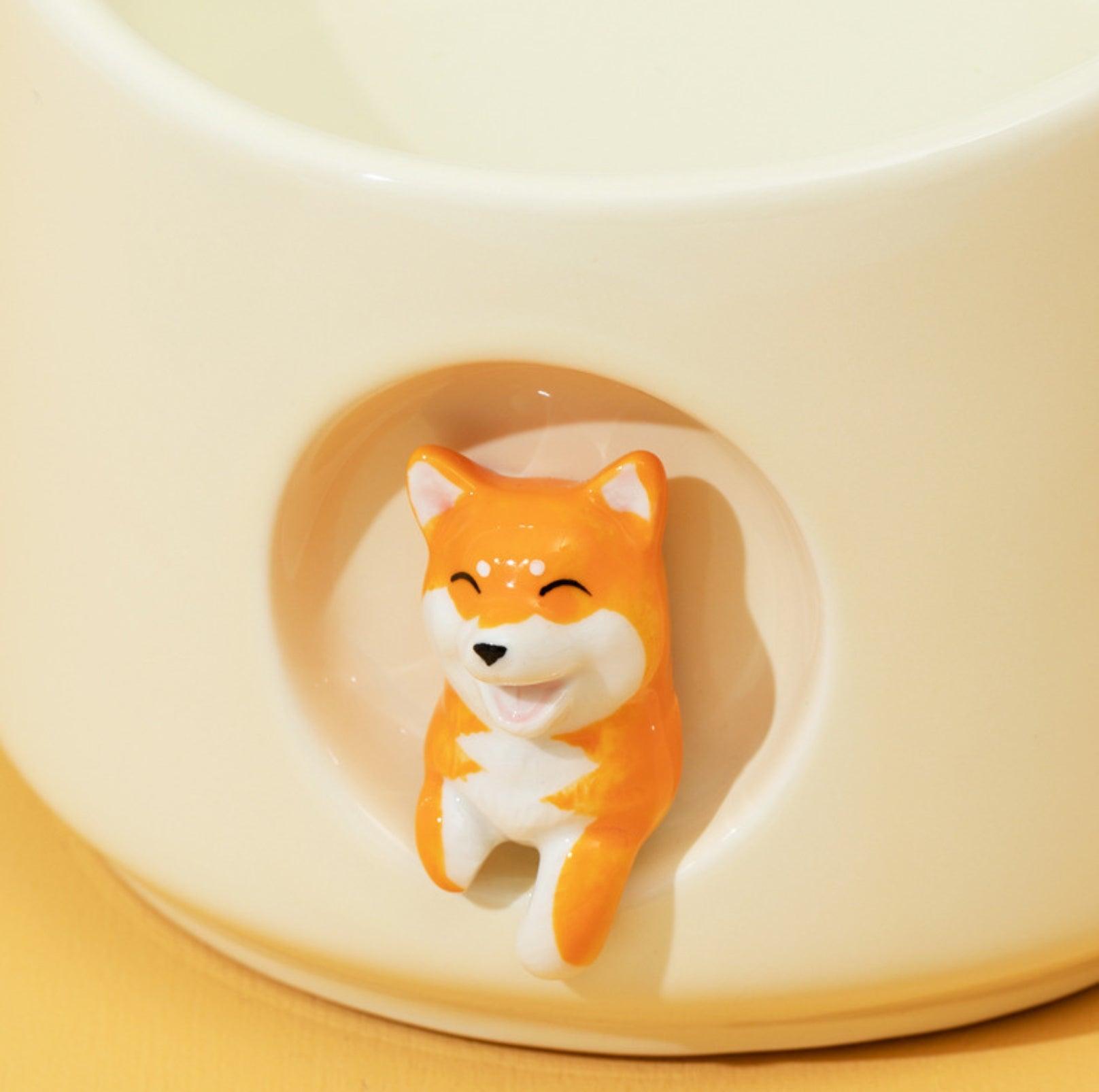 Adorable 3D Ceramic Cat Bowls Small Dog Bowls