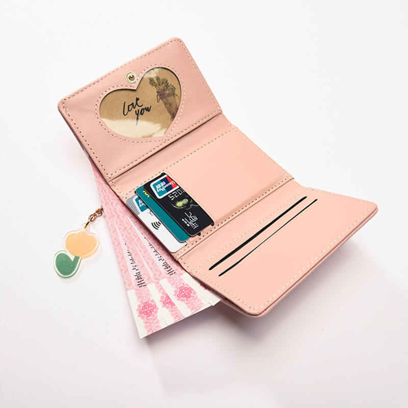 Tulip Flower Mini Trifold Wallet