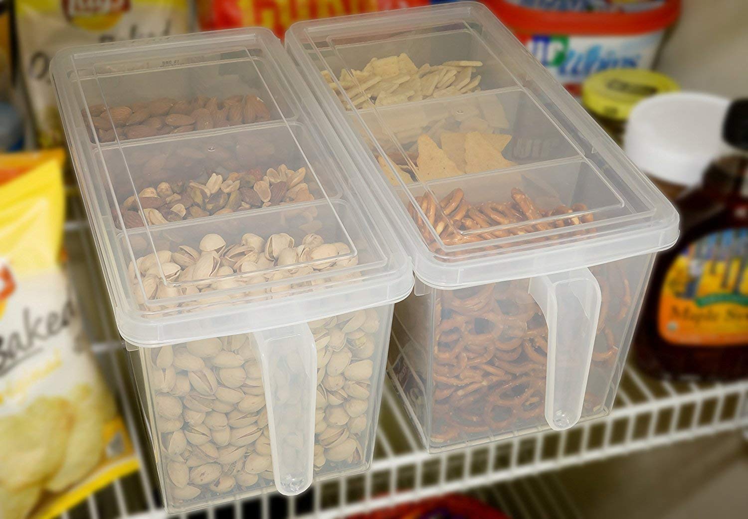 Food Storage Container 3 Boxes With Lid. Multipurpose Basket With Lid