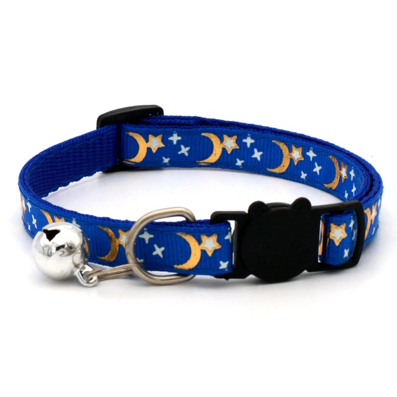 Pet Bronzing Moon Xingx Cat Dog Collar Cat Buckle Gold Separated Reflective Safety Buckle Collar