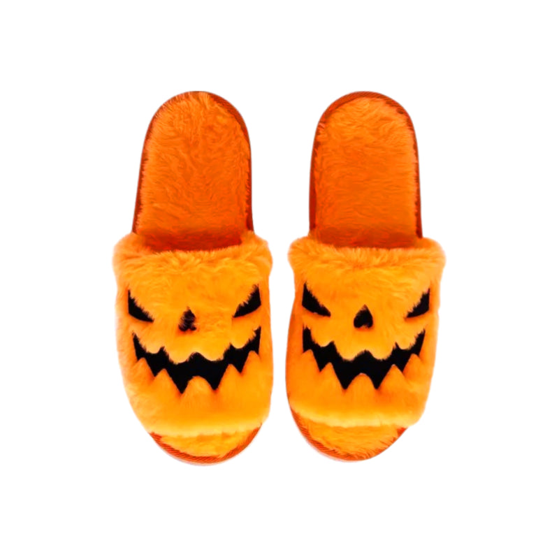 Fuzzy Halloween Slippers