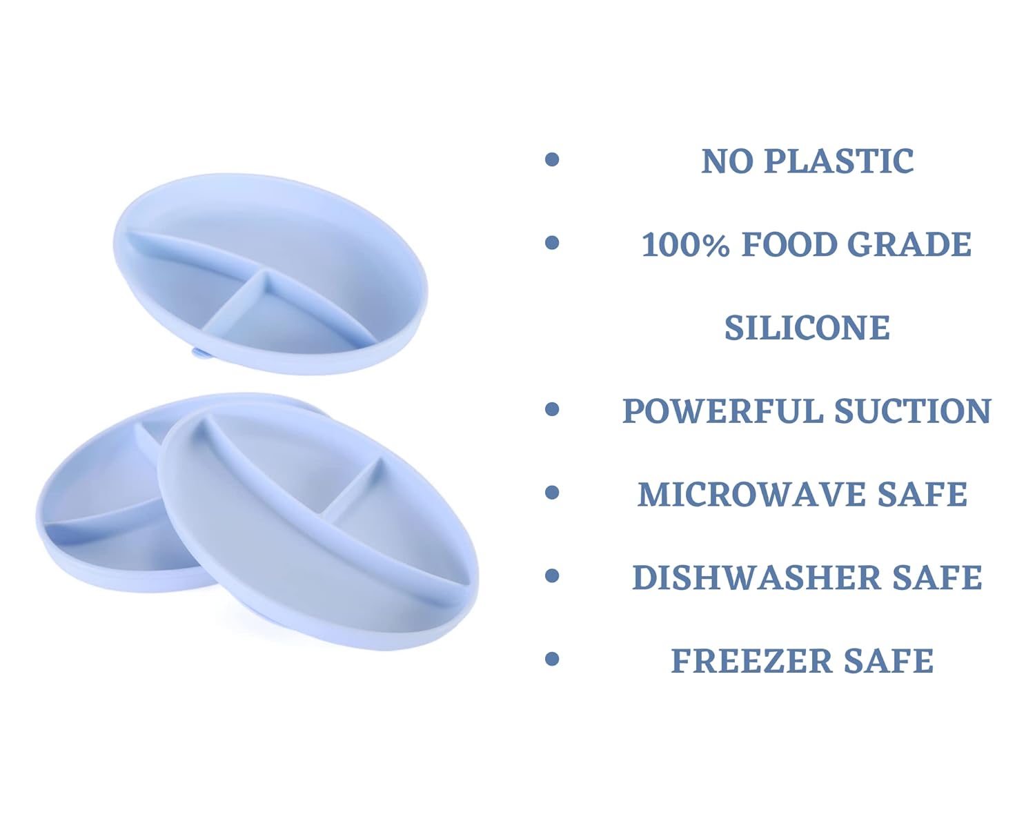 Silicone Suction Plates For Baby. Kids And Baby Divided Plate For Food. Baby Food Plate