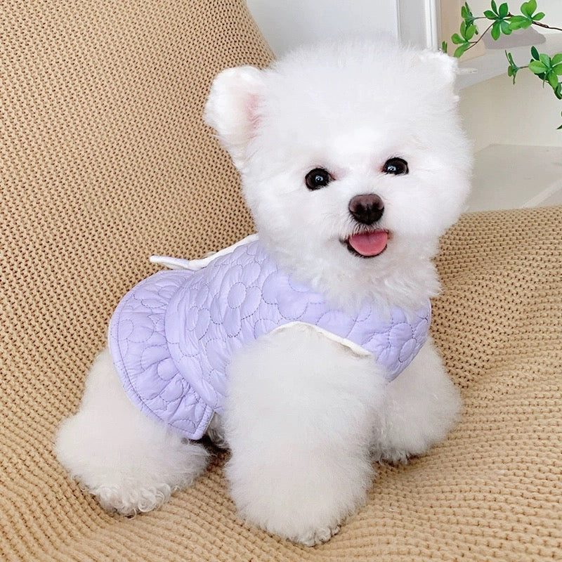 Flower Pearl Warm Dog Cat Short Jacket