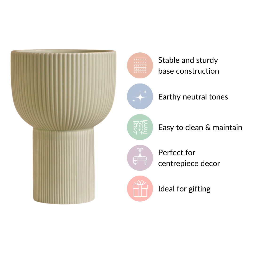 Sage Green Ceramic Pot For Flowers