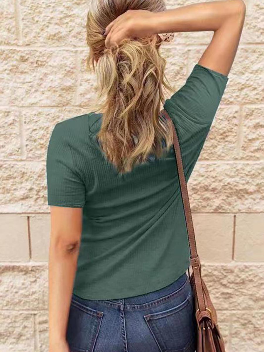 Ordinary Fun Ribbed Knit T-shirt6 colors