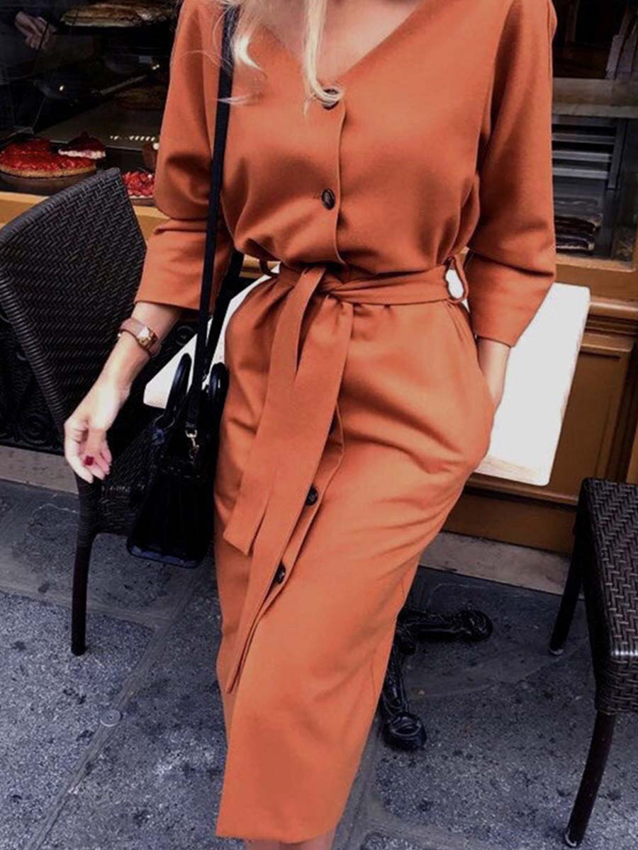 Solid Color Reversible Dress