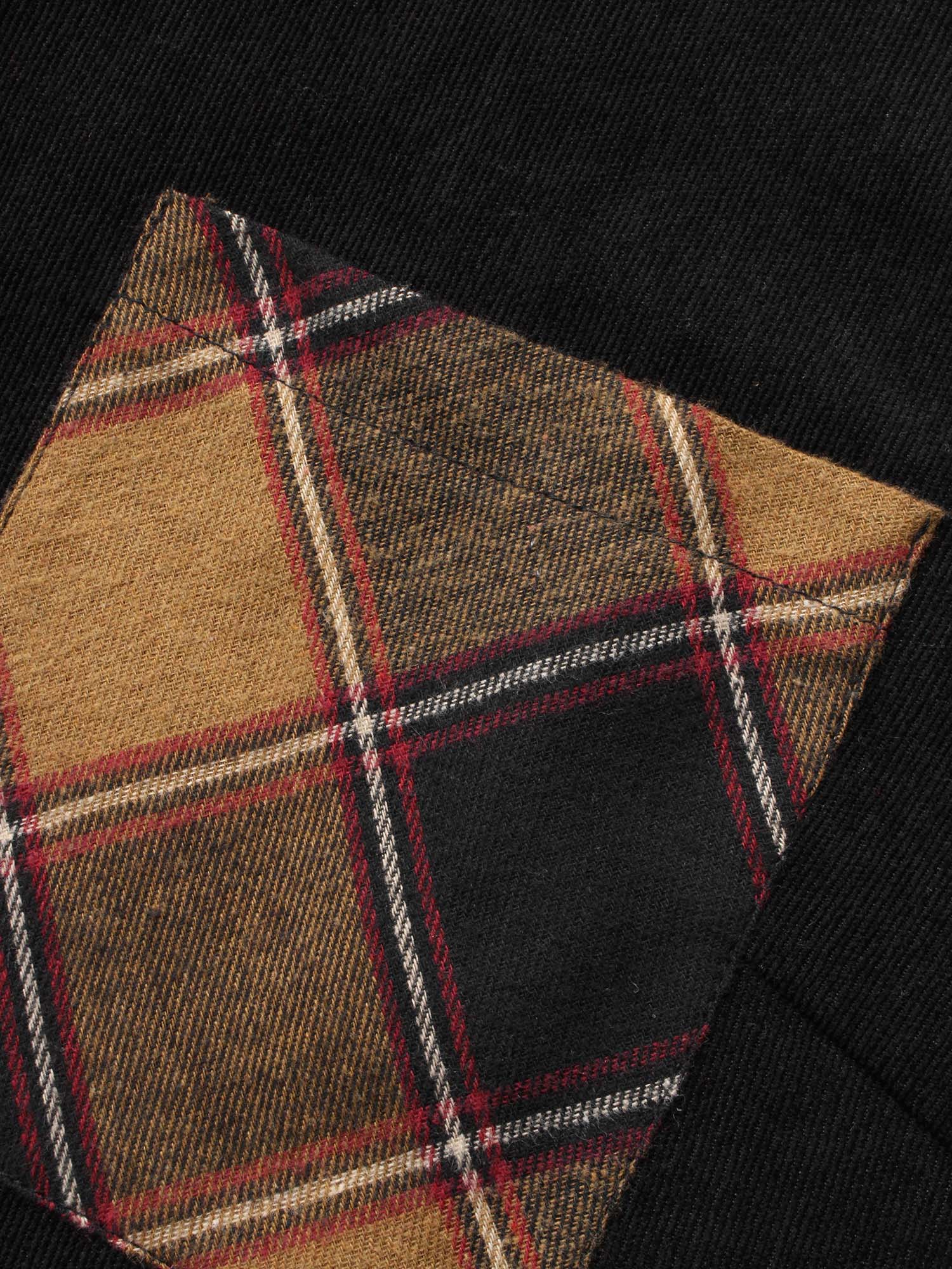 Plaid Patchwork Patched Pocket Jacket