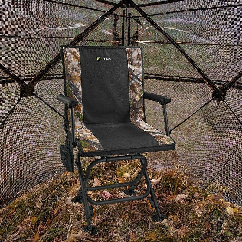 Heated Hunting Chair Adjustable Height 360° Swivel Blind Chair with Battery & Detachable Seat Cove (Buy One Get One Free-Get Two PCS)Limited-time Offer