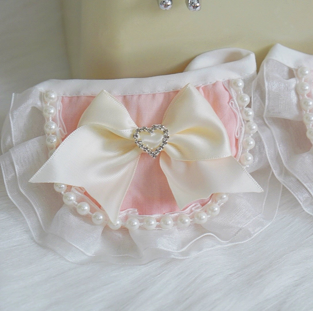 Pink Bow Dog Cat Bandana Bibs