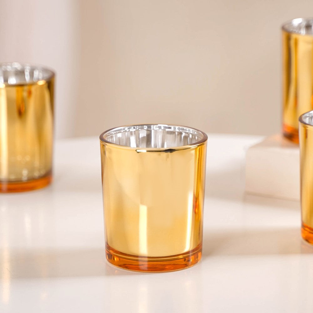 Gold Glass Votive Candle Holder Set Of 4