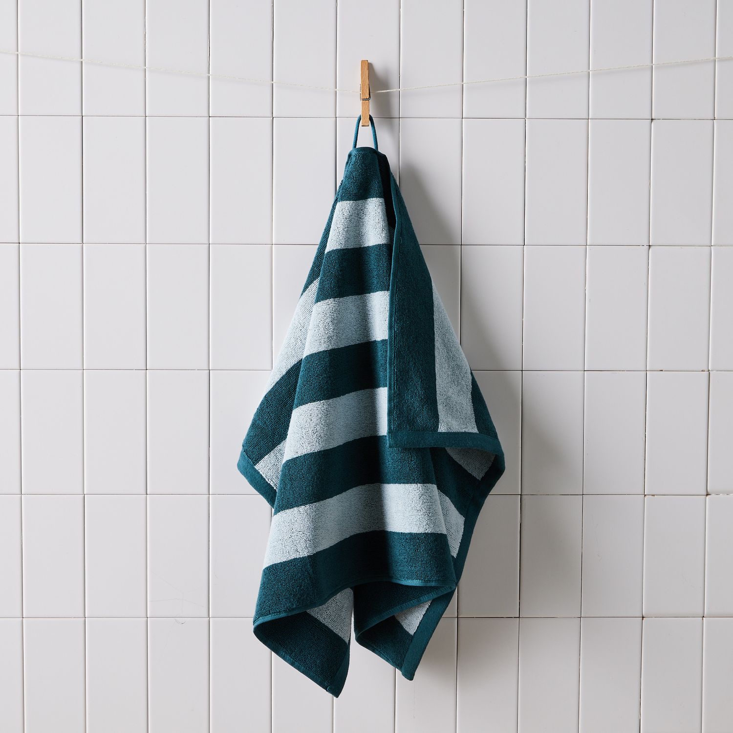 Striped Cotton Terry Bath Towels & Mats