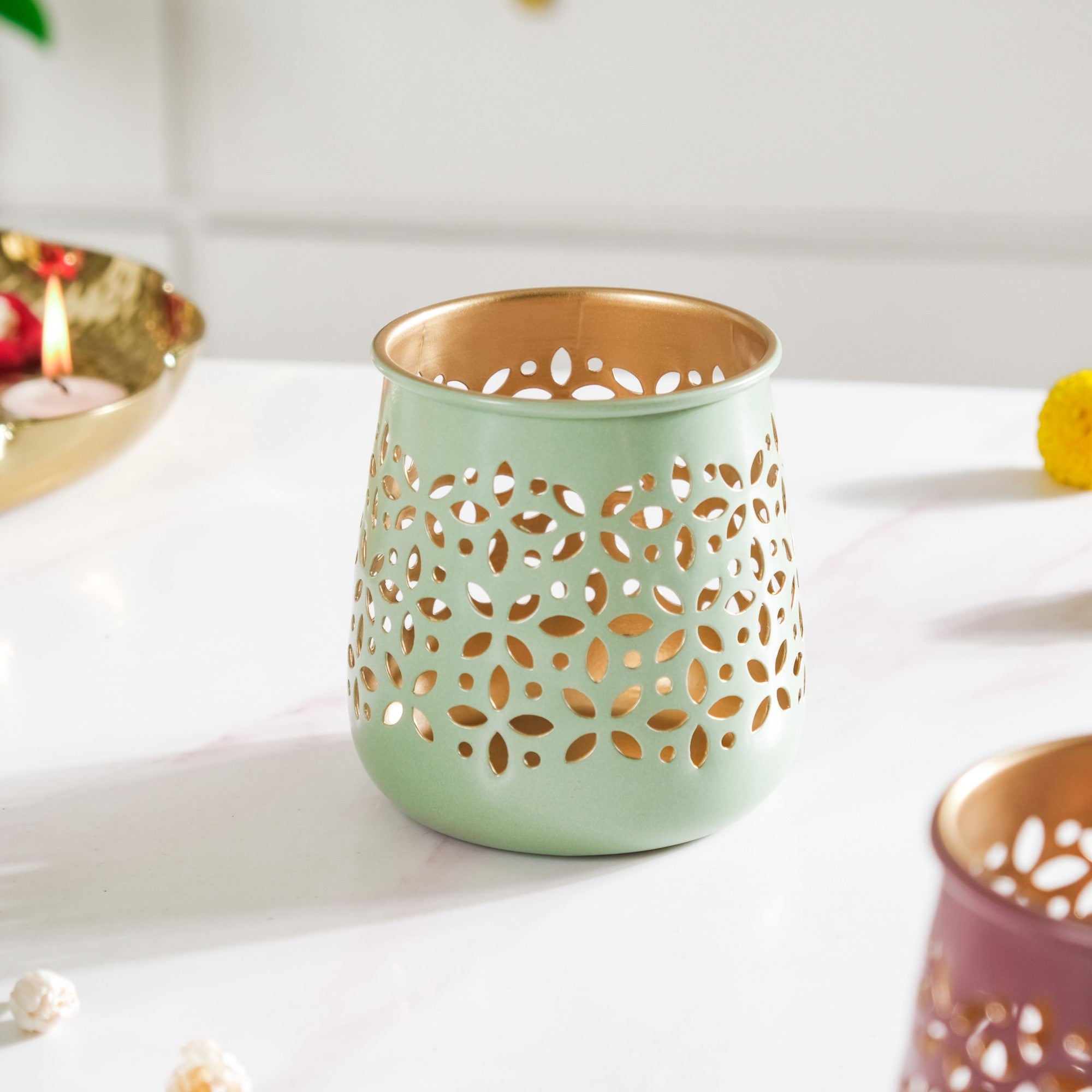 Festive Tealight Candle Holder Set Of 3