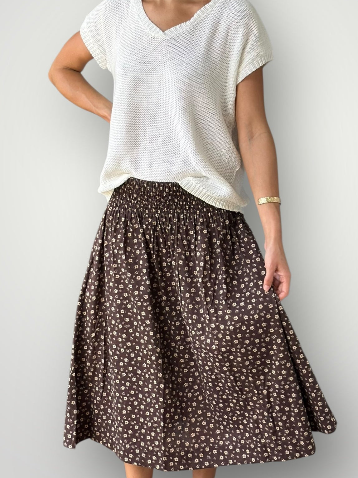 chocolate floral cotton