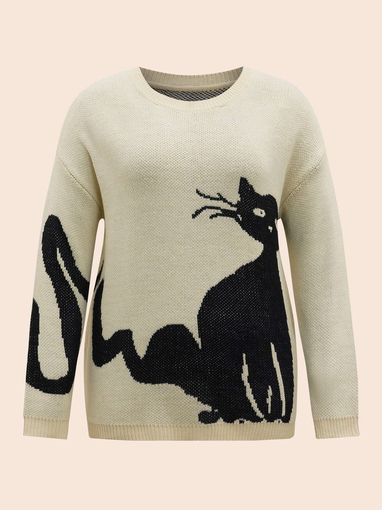 Mystic Cat Knit Crew Neck Pullover