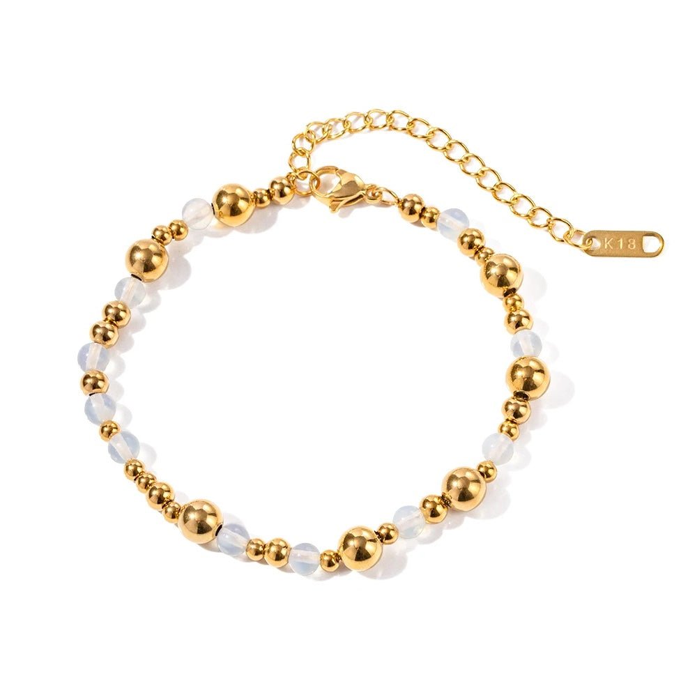 Vintage Inspired Contrast Gold Bead Bracelet and Necklace Set