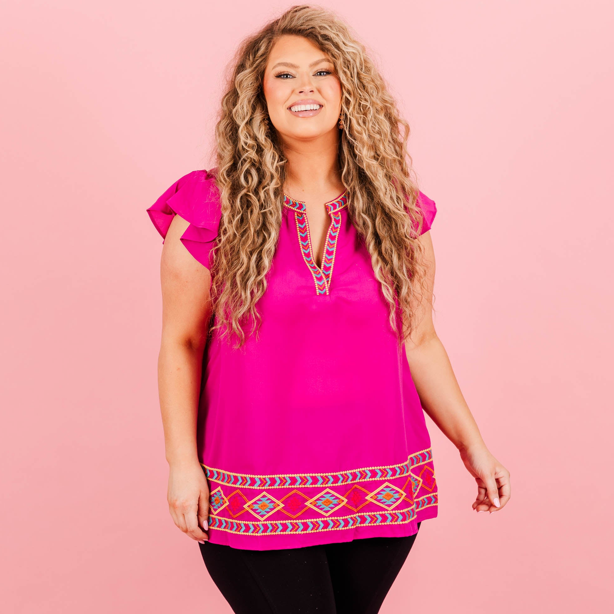 Miss Know It All Top. Magenta