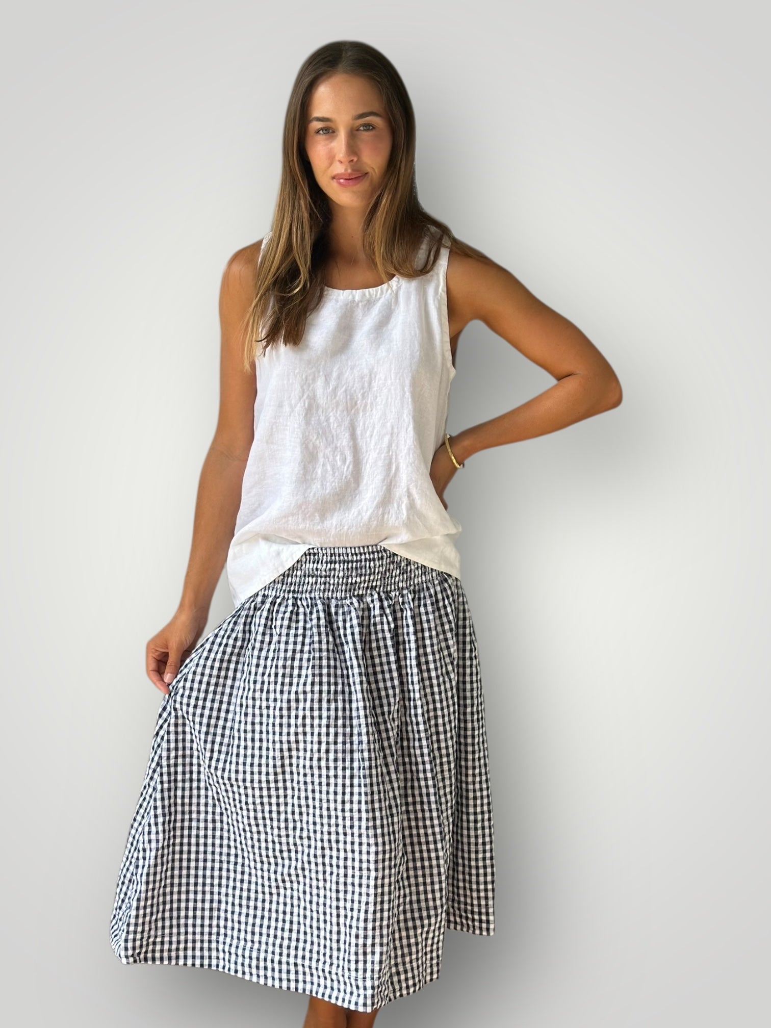 navy/white gingham