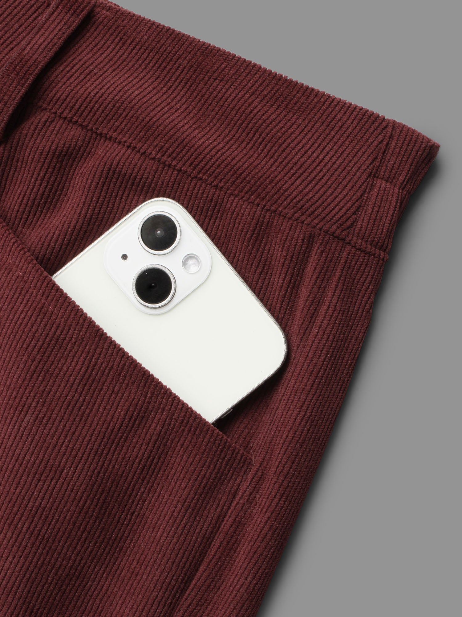 Straight Leg Elastic Waist Corduroy Pants