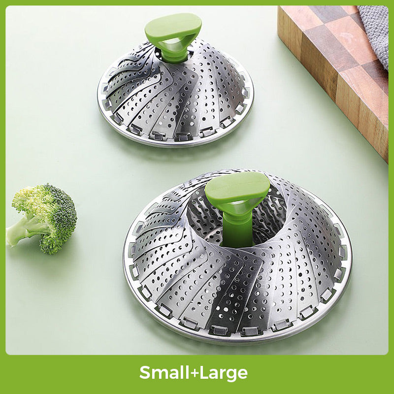 Stainless steel folding vegetable steamer (🔥New Year's discount. 49% discount🔥)