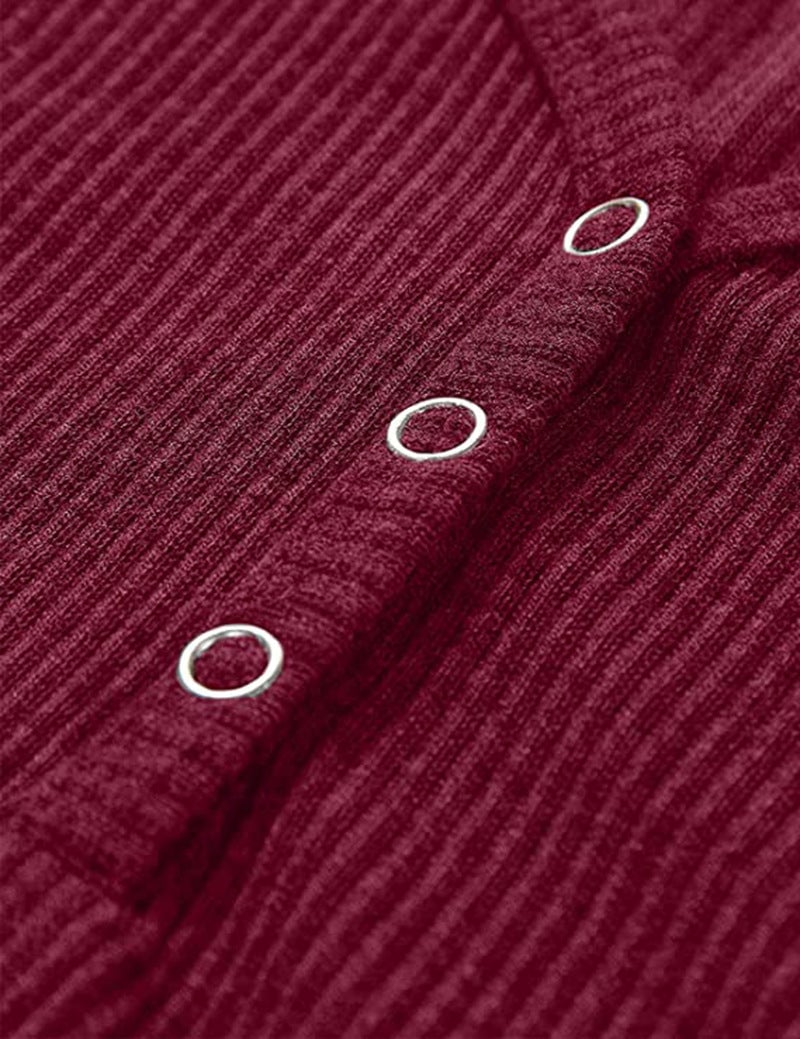 Solid Color V-Neck Long-Sleeved T-Shirt