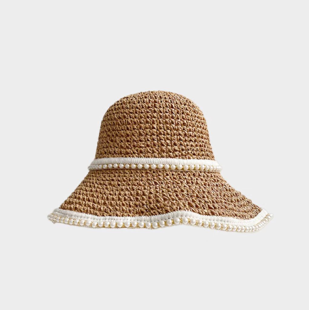 Pearl Foldable Straw Hat