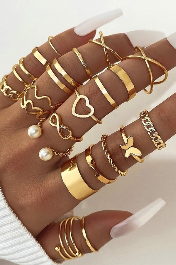 Simple Alloy Butterfly Heart  Ring