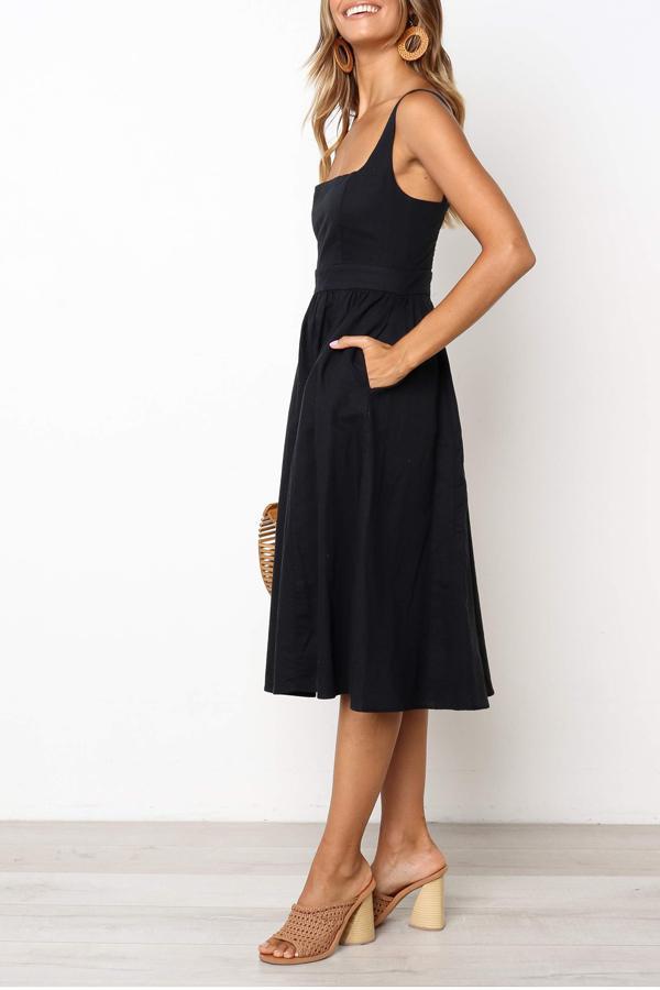 Sleeveless Solid Color Regular Fit Casual Wear Dress