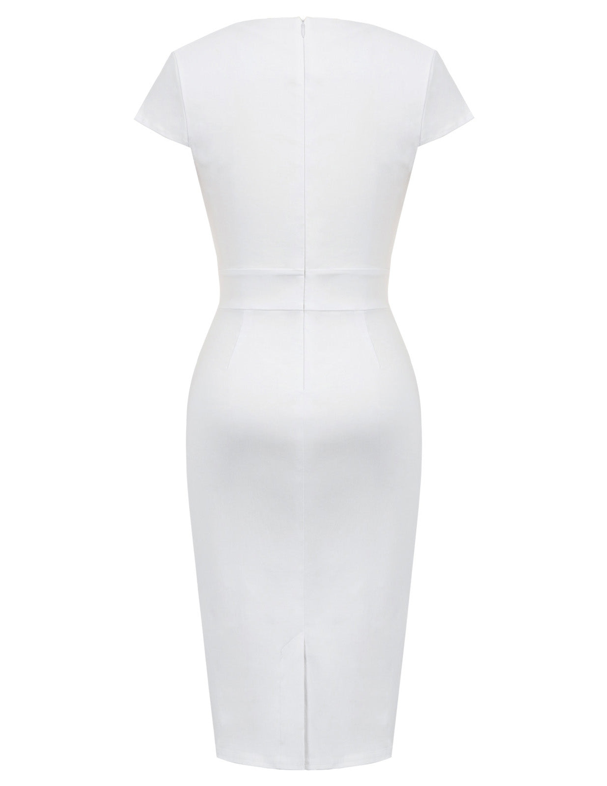Vintage Cap Sleeve High Stretchy Hips-Wrapped Bodycon Pencil Dress