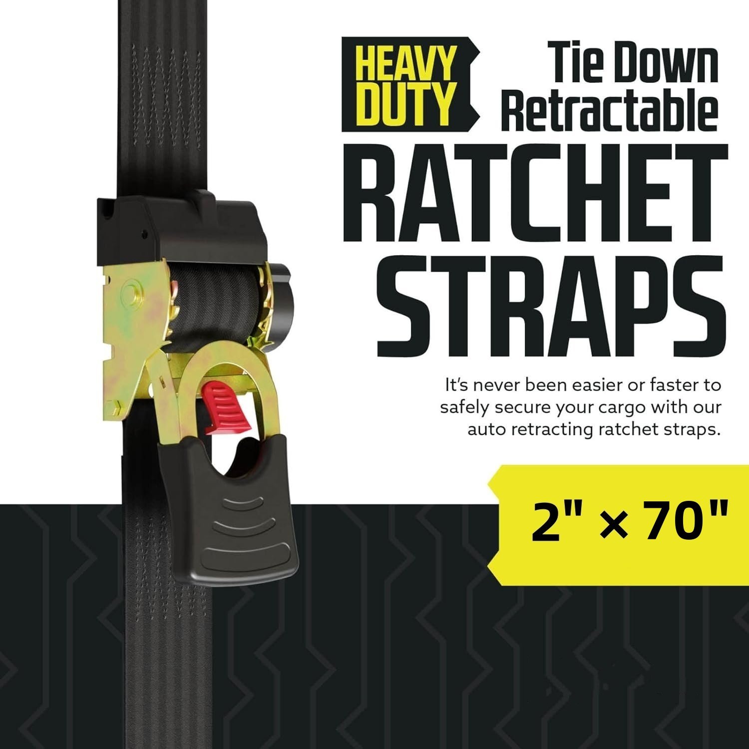 🔥 Retractable Auto Ratchet Strap with RAIL BRACKET BUNDLE
