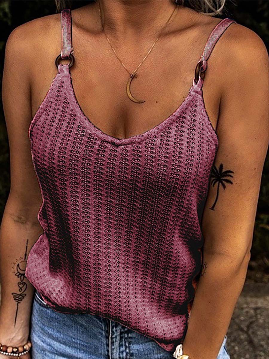 V-Neck Patchwork Suspenders(6 colors)