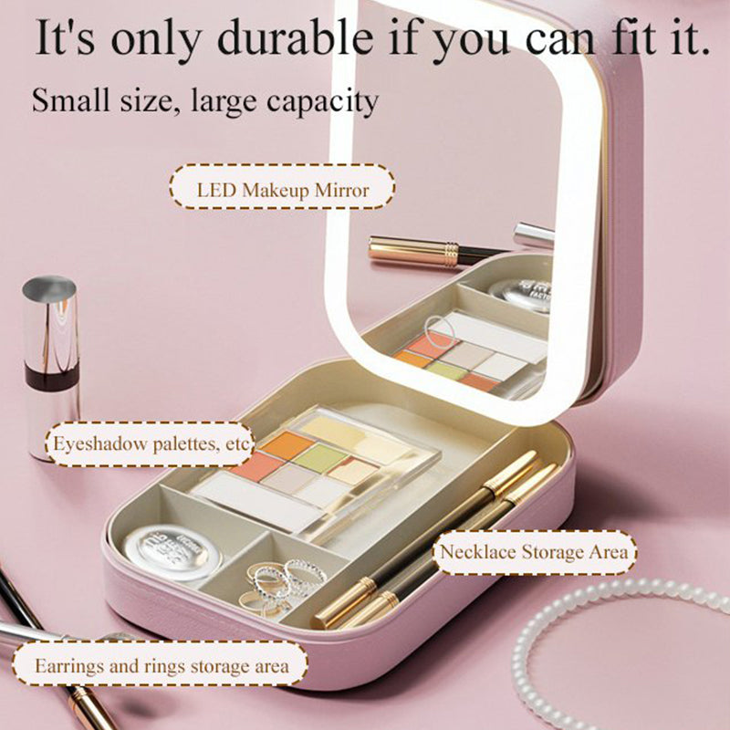 [Best Gift For Her] Integrated Makeup Storage Box With Light-Filling Mirror & Free shipping