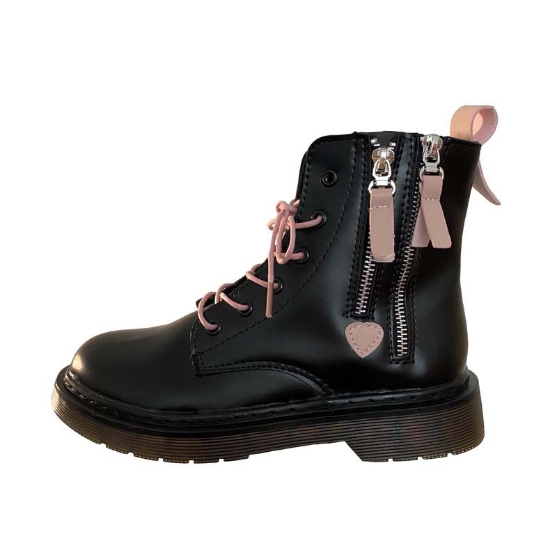Black + Pink Martin Boots KF6912