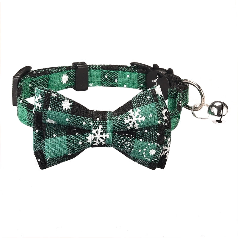 British Style Cotton Polyester Christmas Lattice Pet Collar
