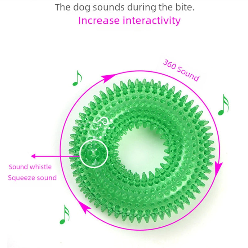 Bite-resistant Sound-making Dog Toy Ball Large Dog Golden Retriever Spikes Tpr Teeth Cleaning Chew Toy