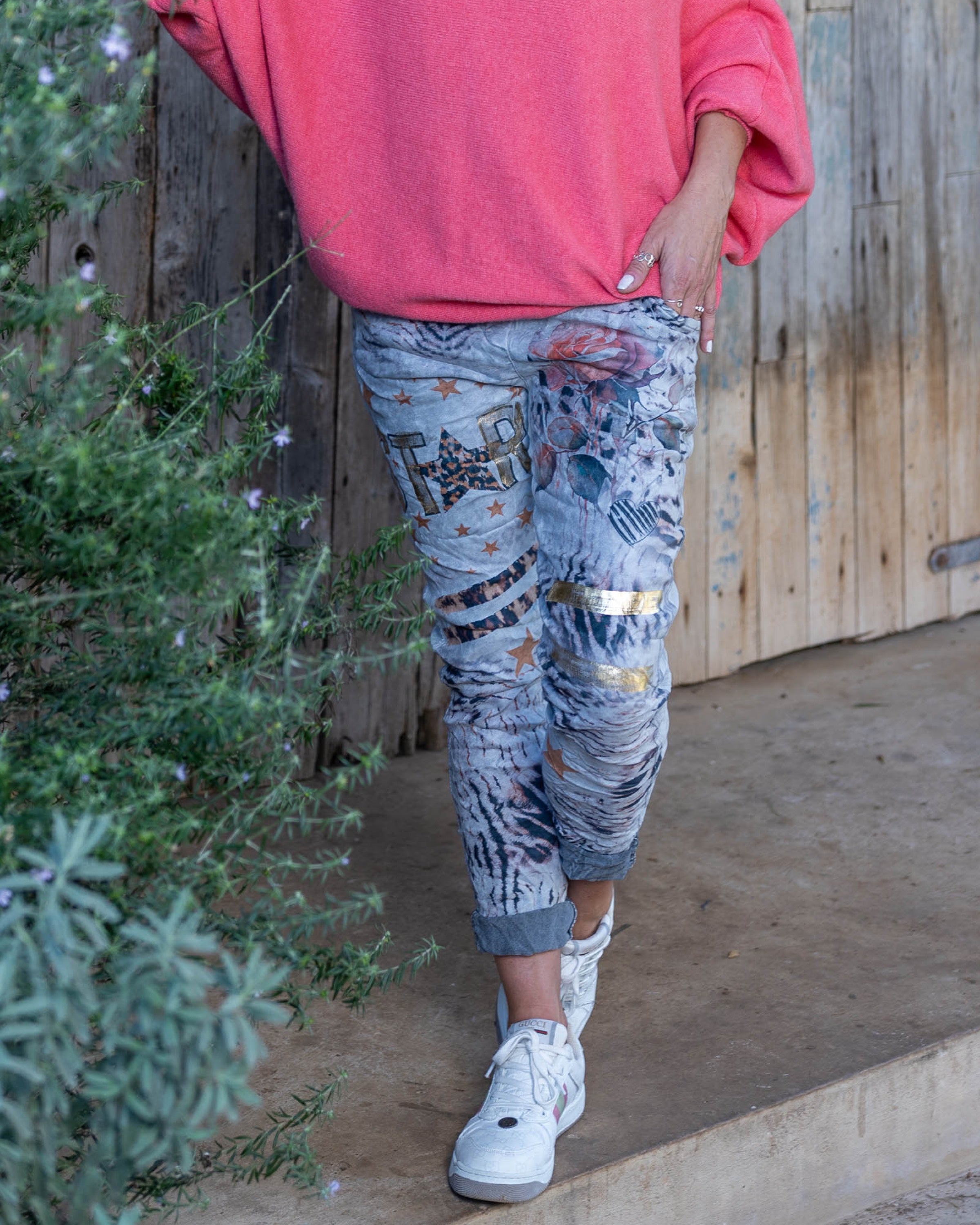 Star-Struck Drawstring Pants | Grey