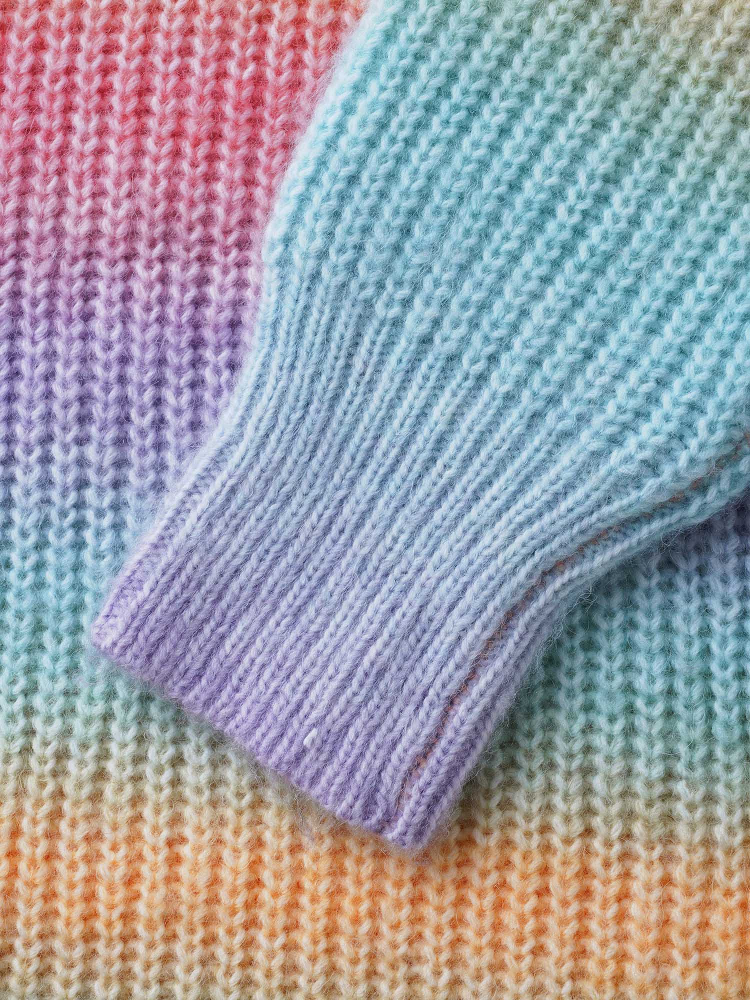 Ombre Contrast Hooded Drop Shoulder Pullover