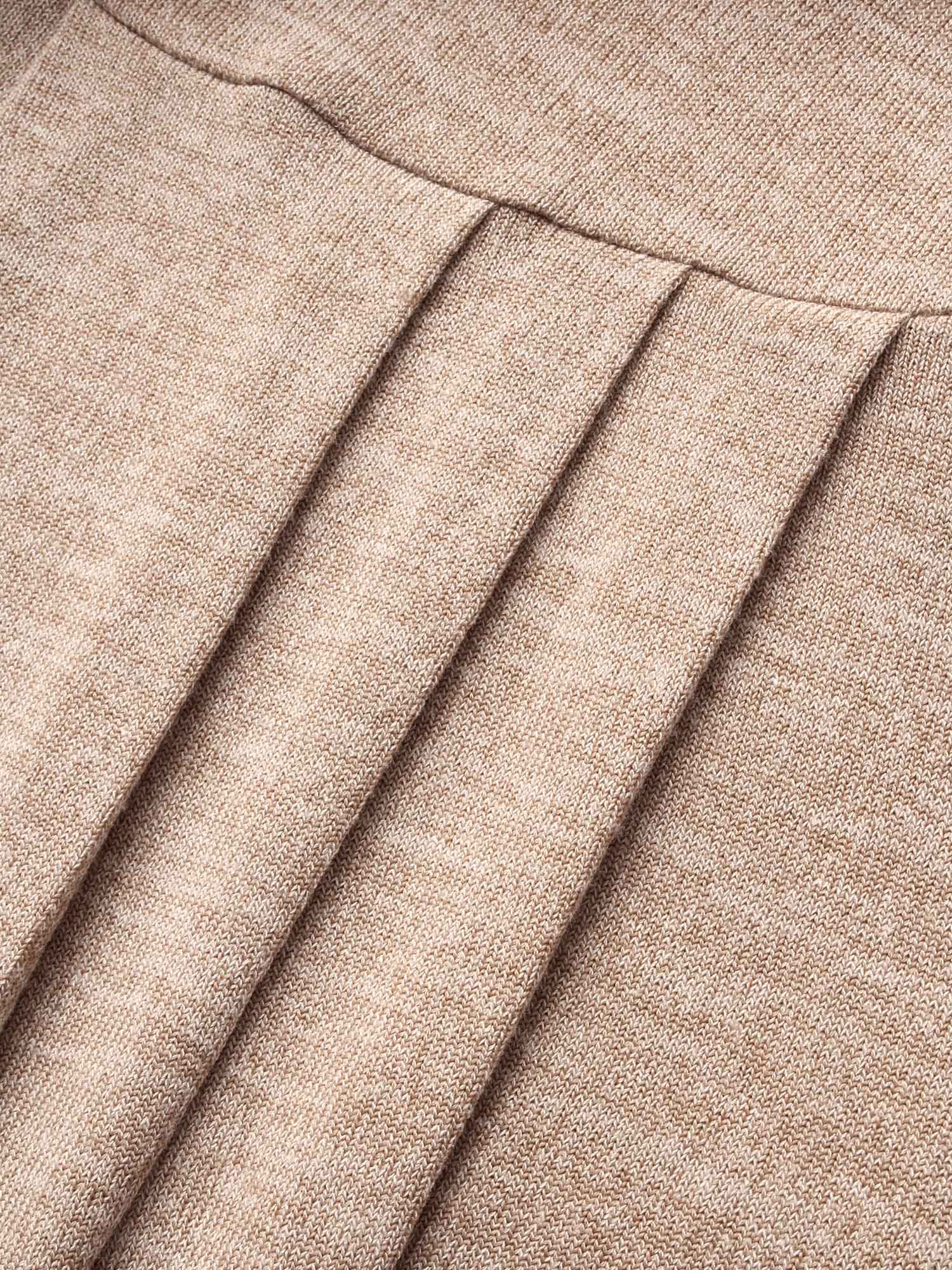 Round Neck Heather Pleated T-shirt