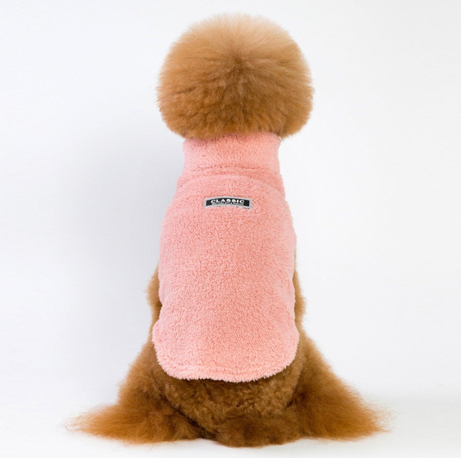 High-Collar Plush Dog Sweater